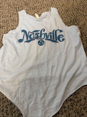US Apparel Nashville Graphic Tank Top Size S Blue Tennessee